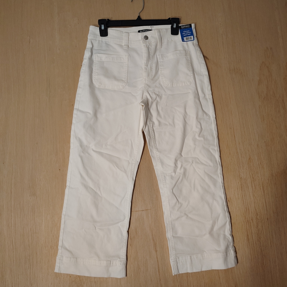 BUFFALO Brigette White High Rise Stretch Crop Pants Sz 10 Womens NWT